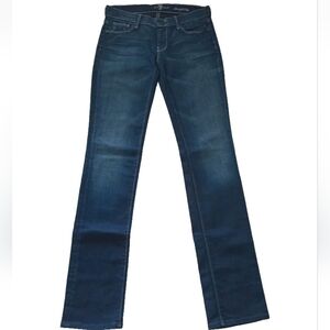 7 For All Mankind Women's Straight Leg Blue Jeans Low Rise Tall Size 28x35 NWOT